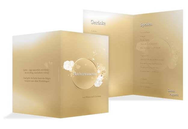 Hochzeit Menükarte Liebeszauber