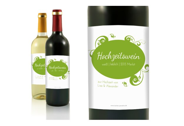 Hochzeit Flaschenetikett squiggle chubby