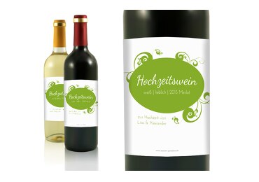 Hochzeit Flaschenetikett squiggle chubby