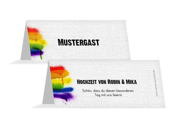 Hochzeit Tischkarte Regenbogenliebe