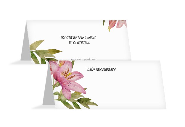 Hochzeit Tischkarte Blumendeko