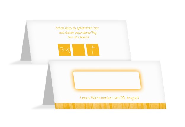 Tischkarte Kommunion White