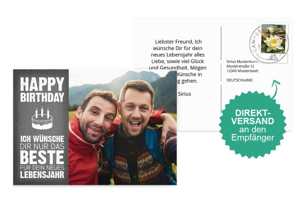 Glückwunschkarte zum Geburtstag Torte
