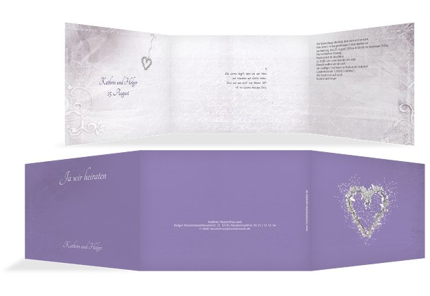 Hochzeit Einladung glamour heart 2