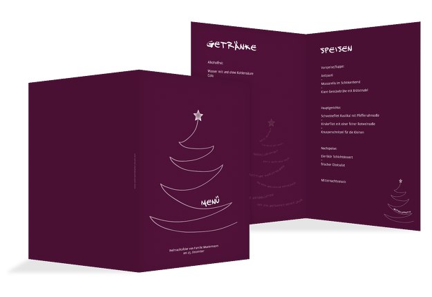 Menükarte Schriftbaum
