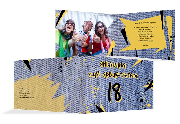 Geburtstagseinladung Jeans Style 18 Foto