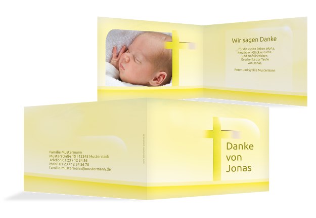 Taufe Dankeskarte Kreuz