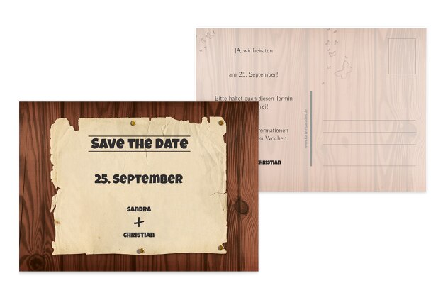 Hochzeit Save-the-Date Steckbrief