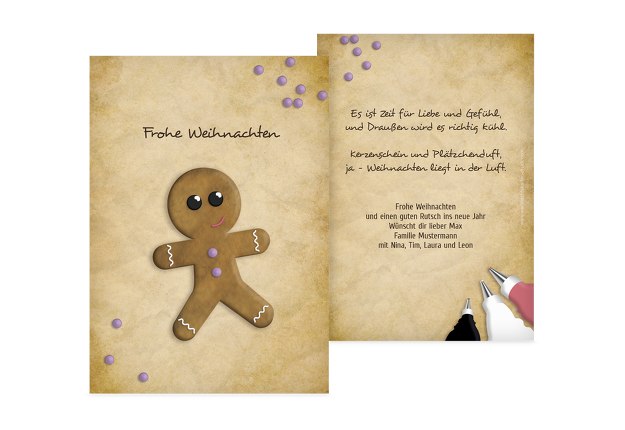 Grußkarte Lebkuchenmännchen