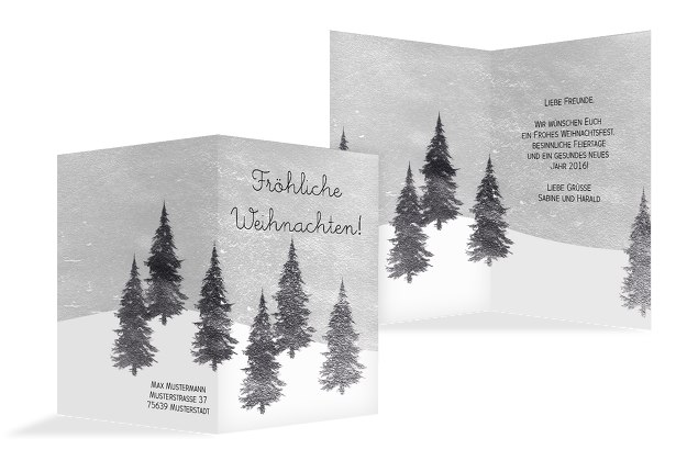 Grußkarte Winterwald