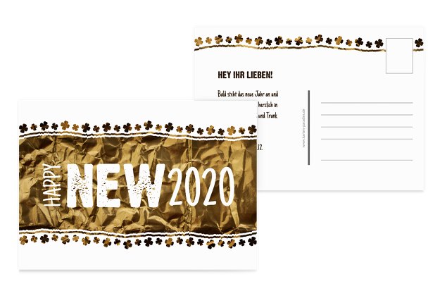 Neujahrskarte Kleeblatt