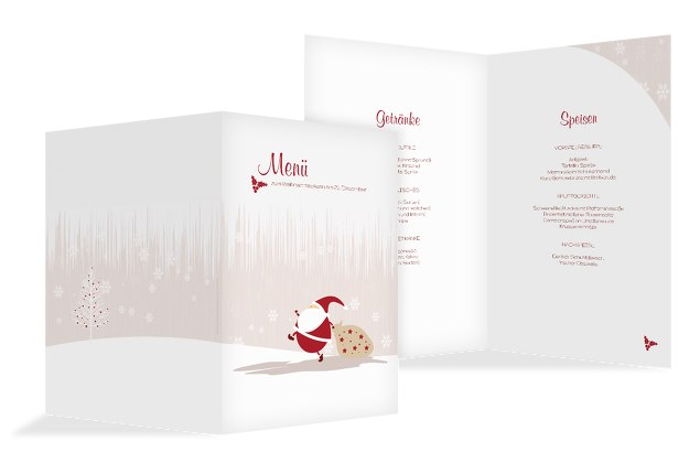 Menükarte Weihnachtsmann