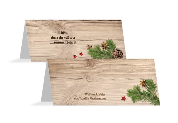 Tischkarte Holztisch