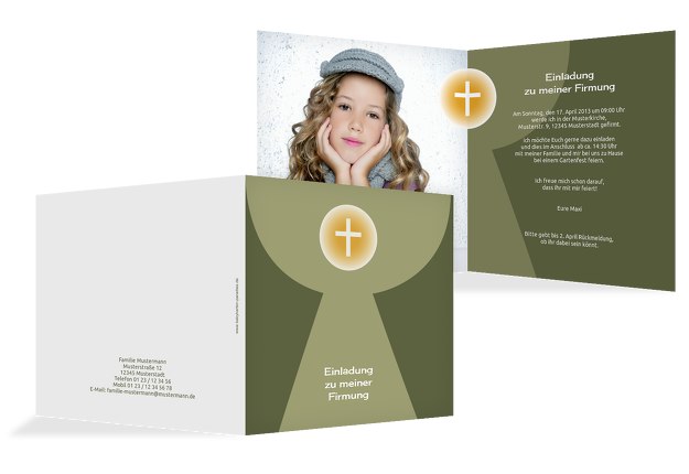 Firmkarte Kelch mit Hostie