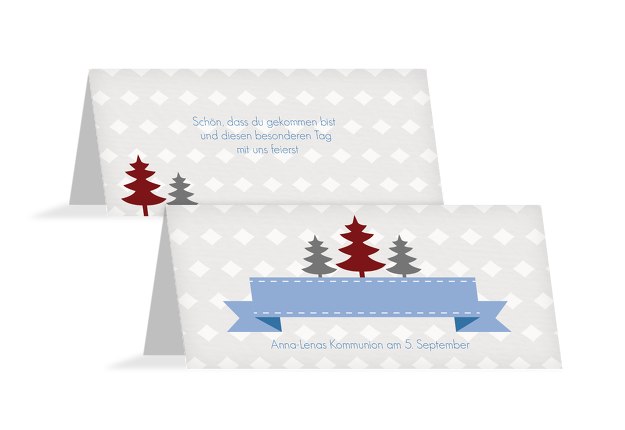 Tischkarte Tannenbaum Banner