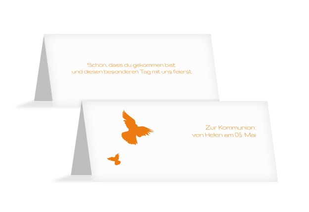 Kommunion Tischkarte Taube
