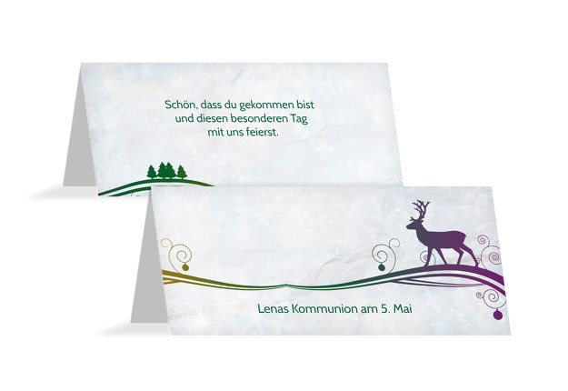 Tischkarte Bunter Wintertraum