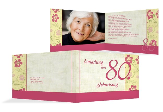 Karte zum Geburtstag Hibiskus 80 Foto