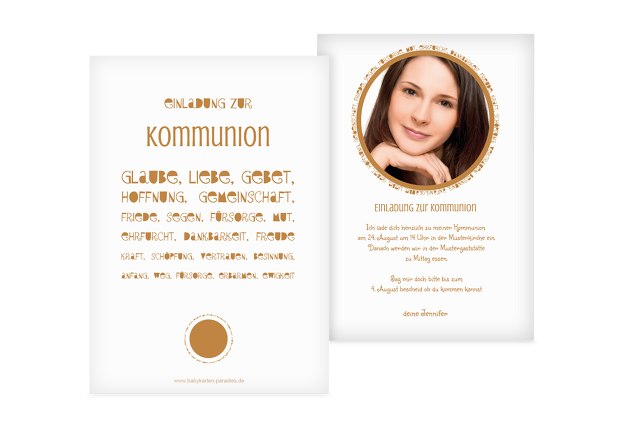 Kommunionskarte Spruchkreis