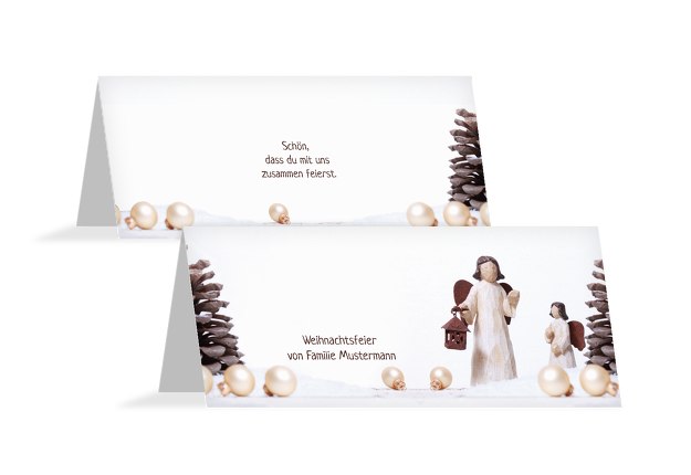 Tischkarte Weihnachtsengel
