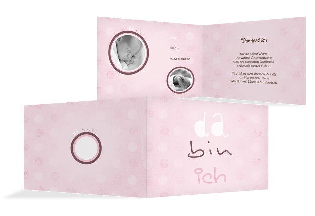 Baby Dankeskarte da bin ich