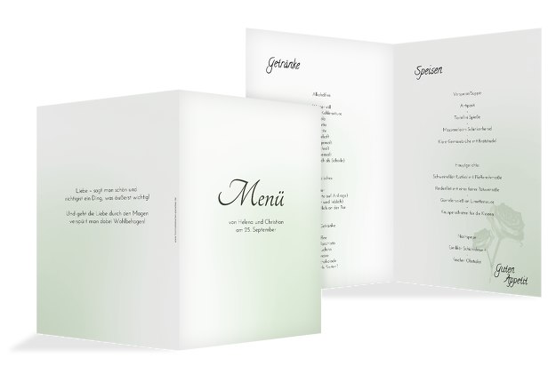 Hochzeit Menükarte 3 Vermählung