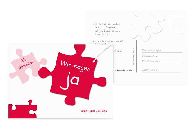 Hochzeit Antwortkarte Puzzleteile