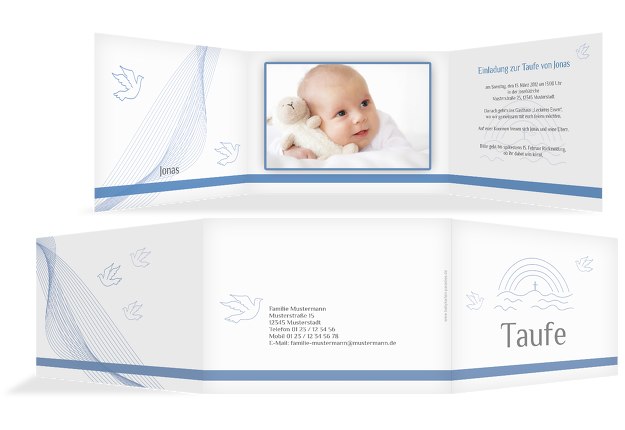 Taufkarte Tauben