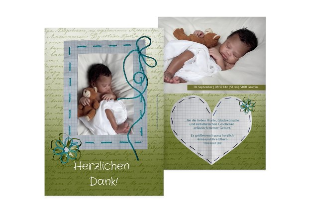 Baby Dankeskarte Schnipp-Schnapp