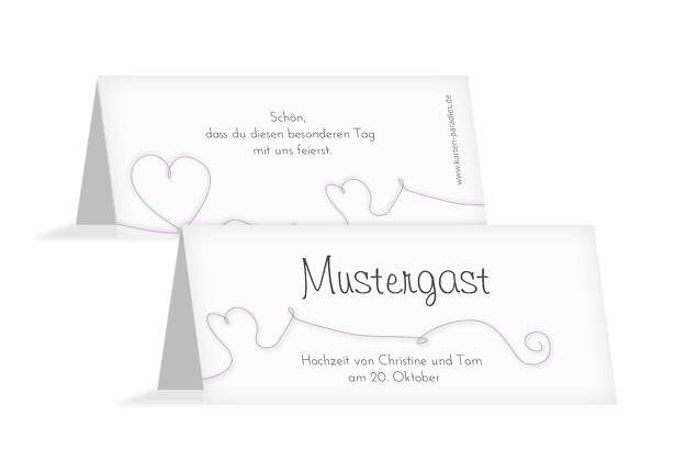 Hochzeit Tischkarte ewiges Band