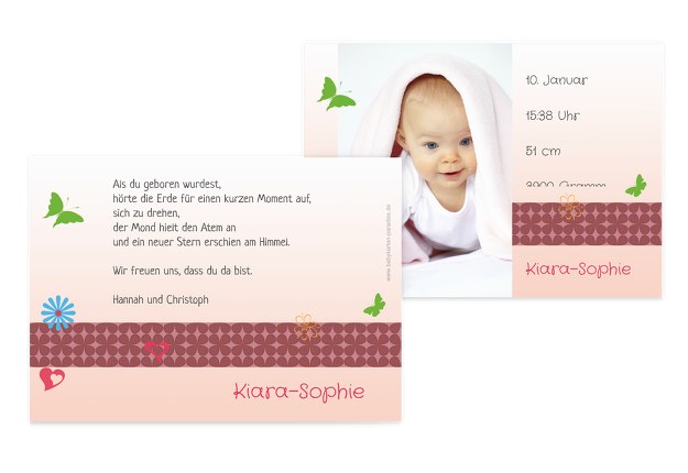 Babykarte colorful garden