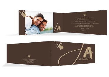 Hochzeit Einladungskarte 2 natürlich Ja
