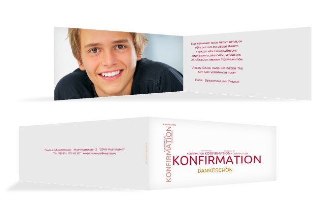 Konfirmation Dankeskarte Script