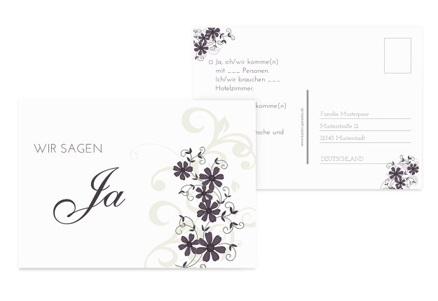 Hochzeit Antwortkarte Ranke