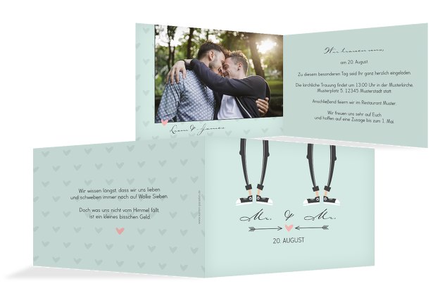 Hochzeit Einladung Pärchen - Männer