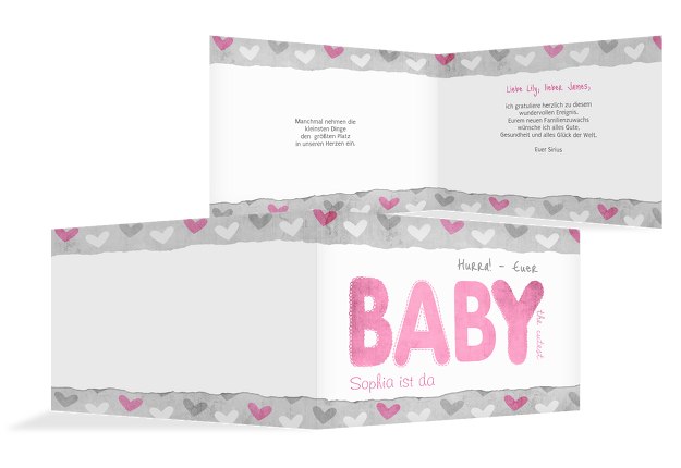 Glückwunschkarte zur Geburt Cute Baby
