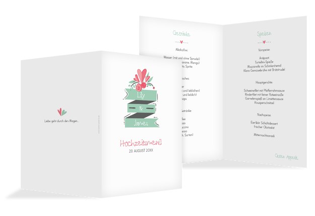 Hochzeit Menükarte Du & Ich