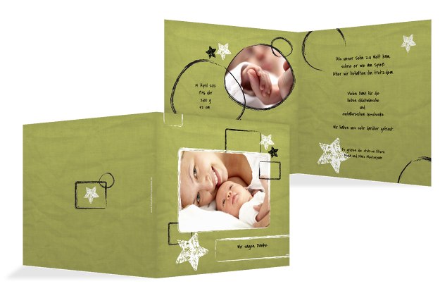Baby Dankeskarte Kreidepapier