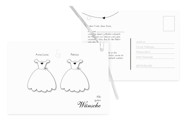 Hochzeit Ballonkarte dresses