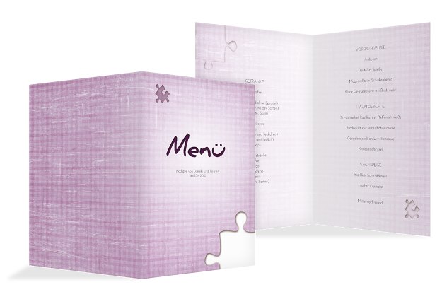 Hochzeit Menükarte Puzzle