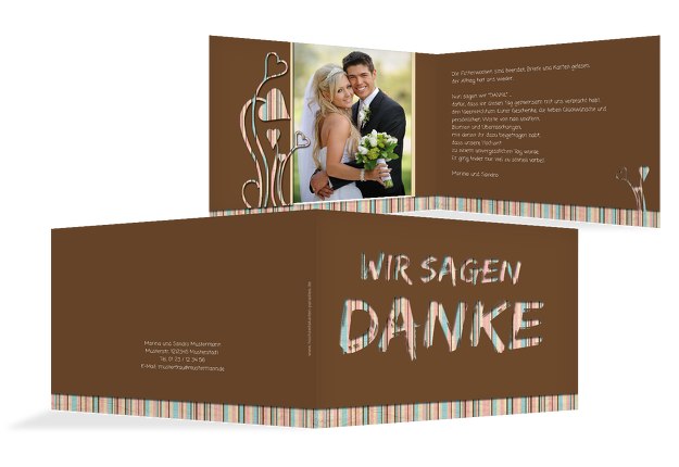 Hochzeit Dankeskarte Wir heiraten
