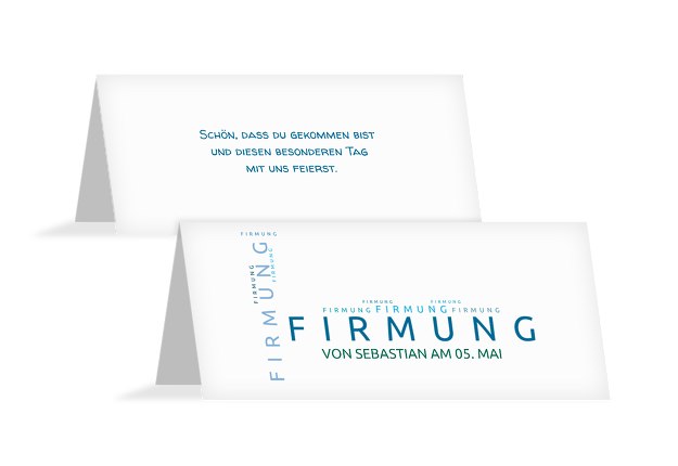 Tischkarte zur Firmung Script