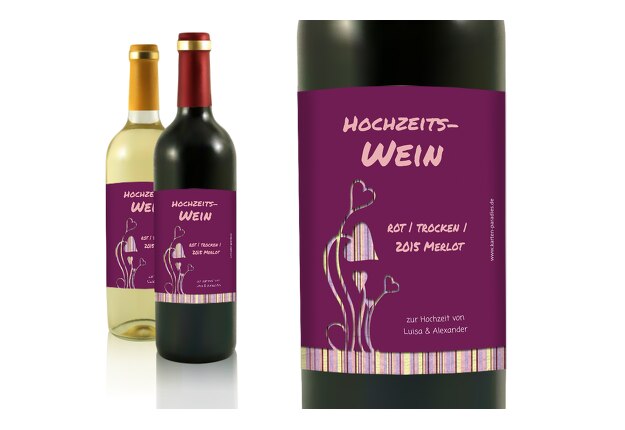 Hochzeit Flaschenetiketten Wir heiraten