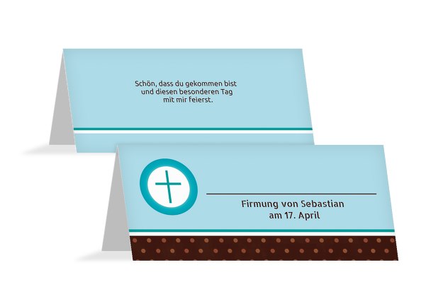 Firmung Tischkarte Kreuzhostie