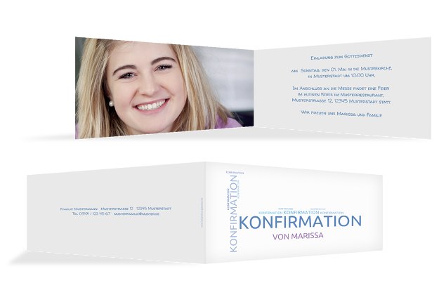 Einladungskarte zur Konfirmation Script