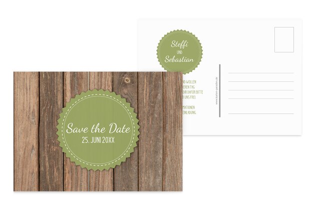 Save-the-Date Vintage Holz