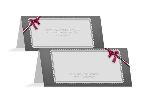 Taufe Tischkarte Ribbon