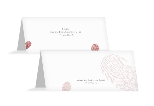 Hochzeit Tischkarte fingerprint
