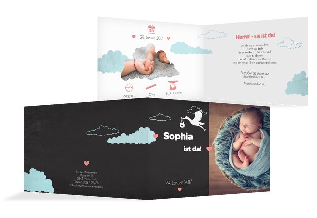 Babykarte Klapperstorch