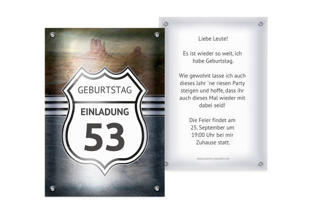 Geburtstagseinladung Route